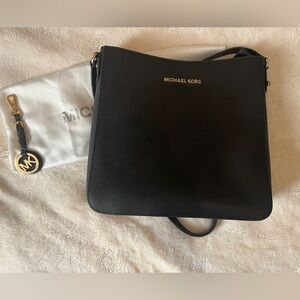 Michael Kors Black Crossbody Bag with Gold Details
